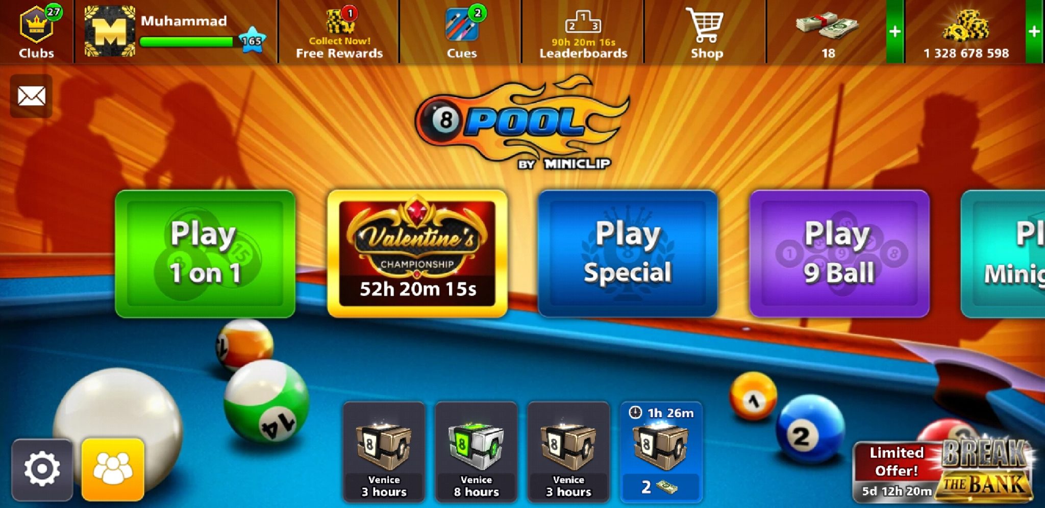 download 8 ball pool level up cheat